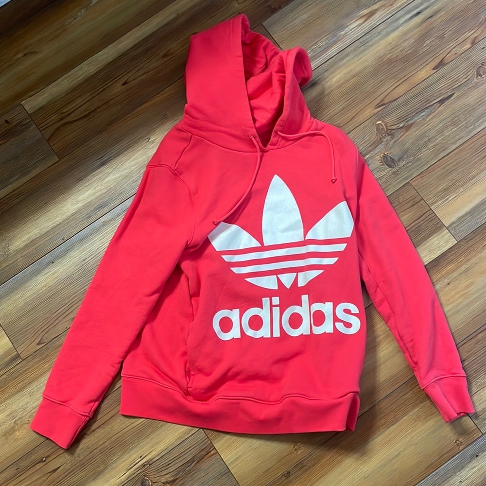 Adidas Red Hoodie with White Logo